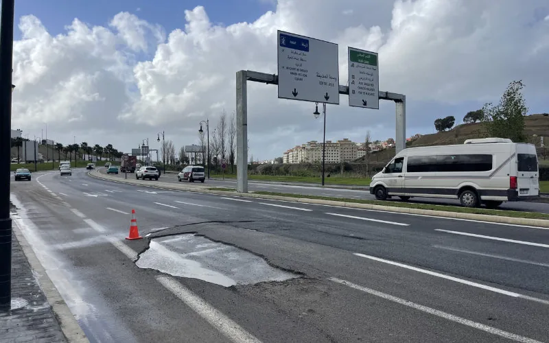 Tánger : Lluvias destapan fragilidad de carreteras recién renovadas